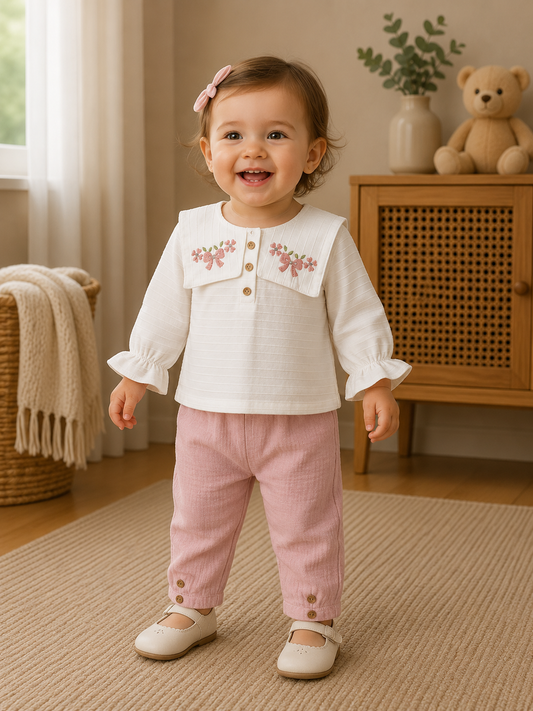 Zweiteiliges Outfit für Babymädchen – zart & stylisch 🌷