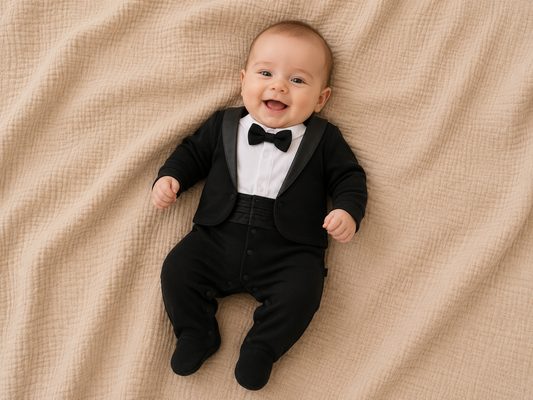Eleganter Babyjungen-Overall im Anzug-Look | 2 Farben erhältlich