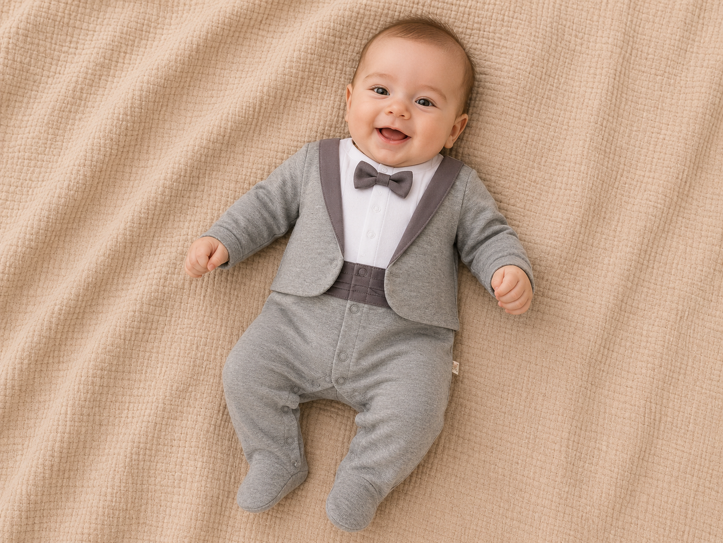 Eleganter Babyjungen-Overall im Anzug-Look | 2 Farben erhältlich