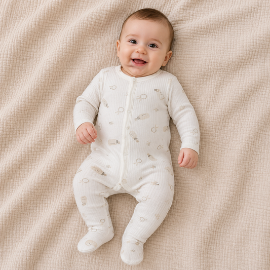 Unisex Babystrampler mit Füßchen – weich & super bequem 🌙