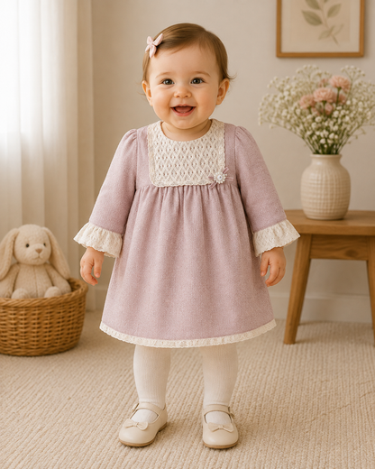 Festliches Kleid für Mädchen – Baby & Kleinkind, Rosa mit Spitze
