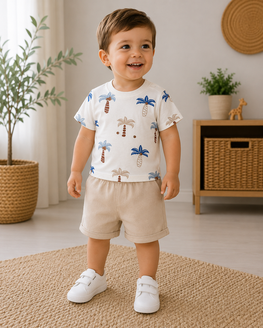 Babyset Baumwolle Palmen