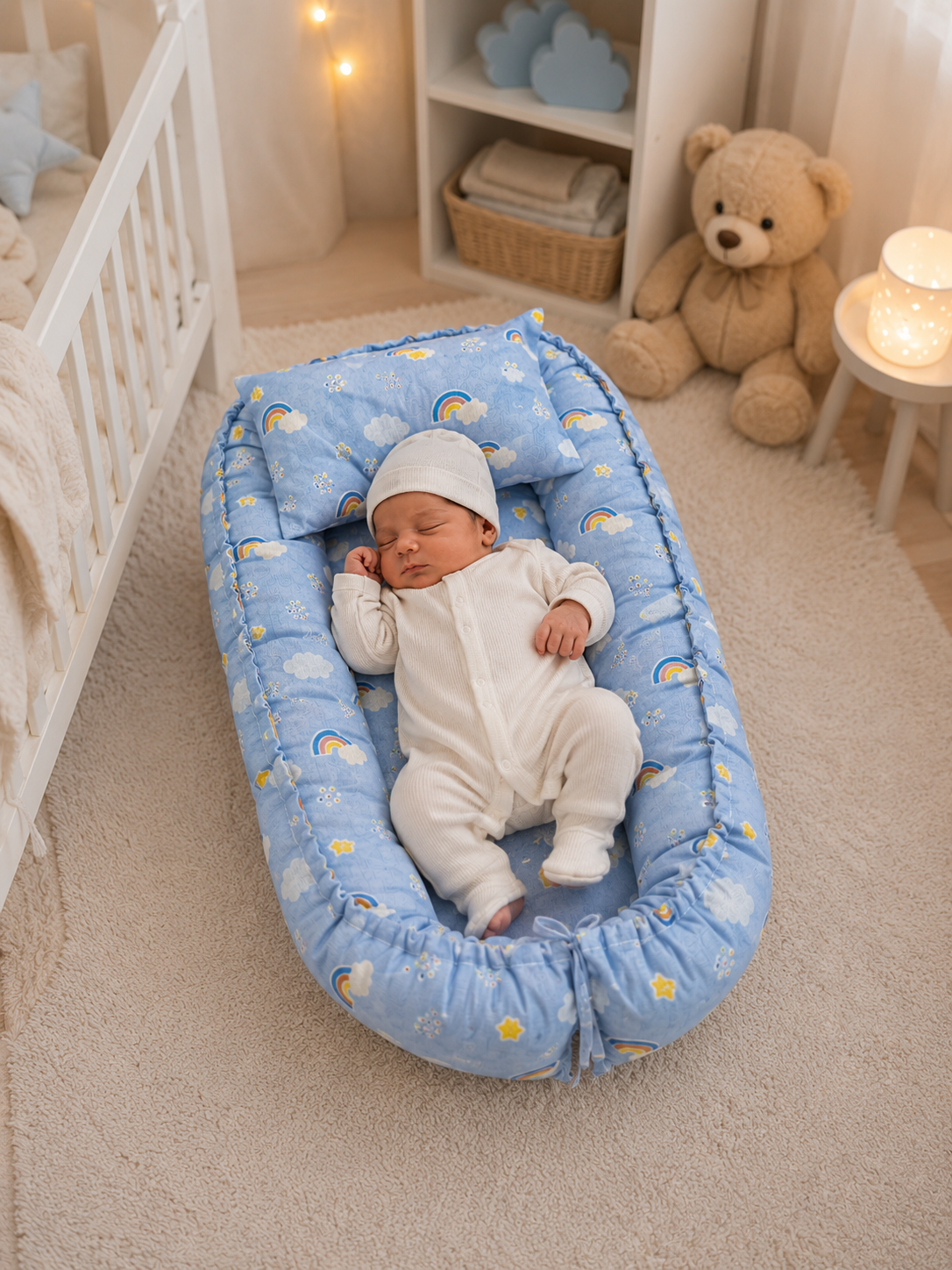 Babynest Baumwolle Regenbogen