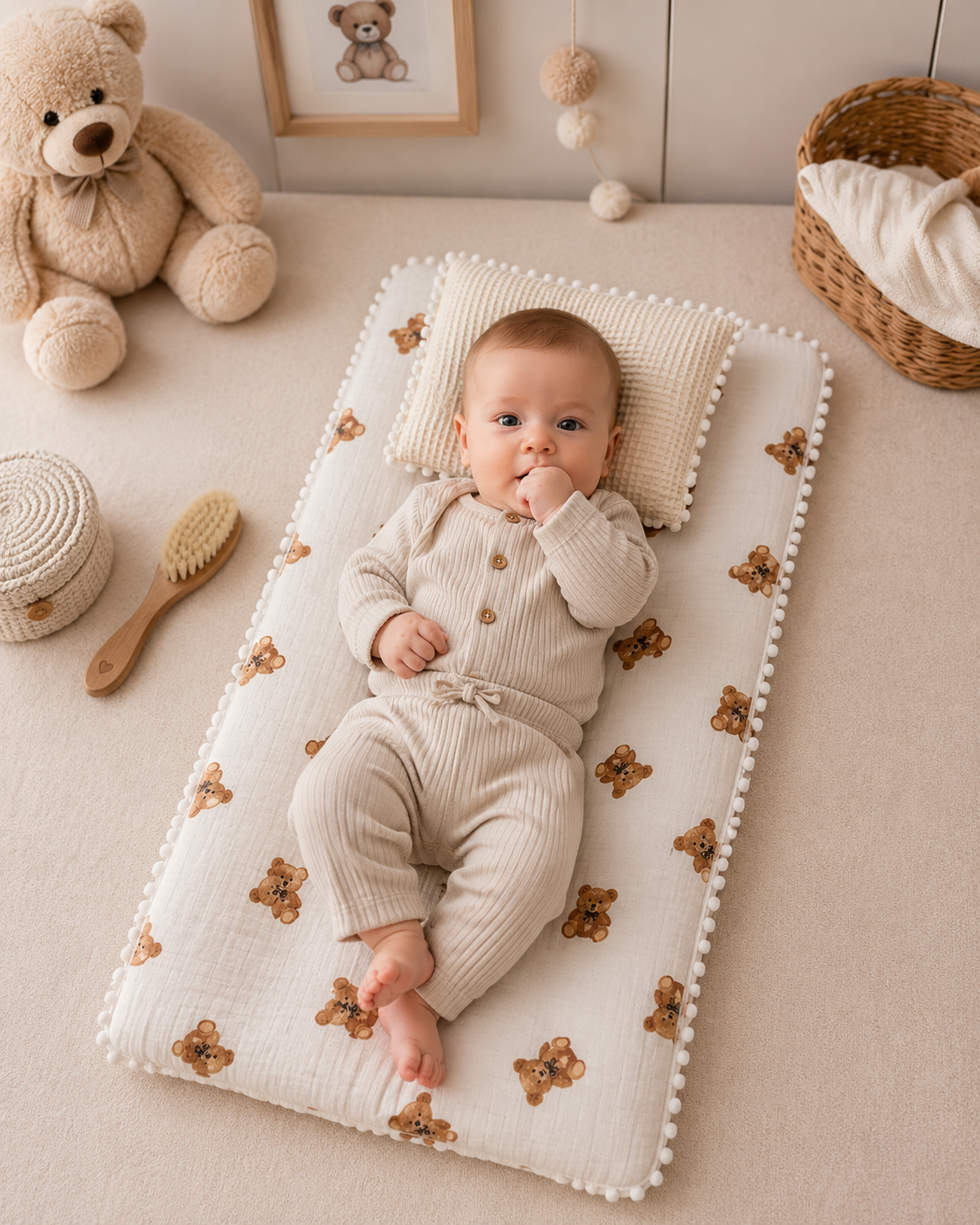Wickelunterlage Musselin Teddybär