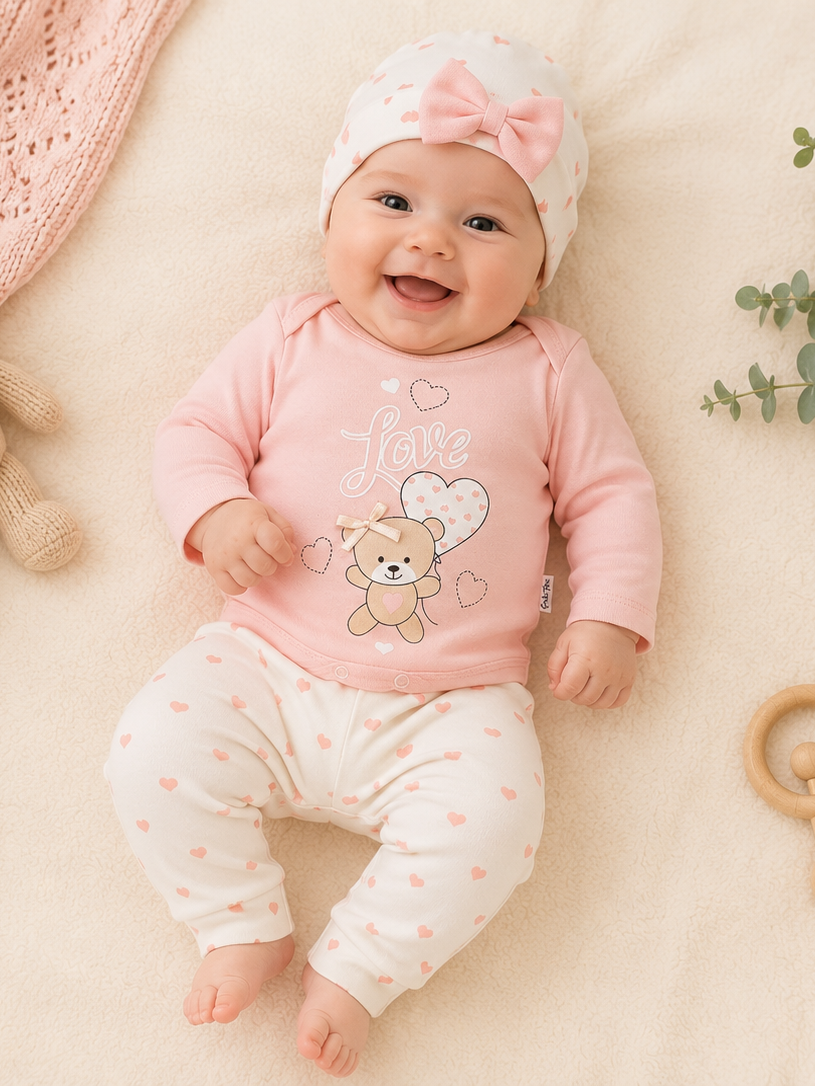 Baby Outfitset Baumwolle Herzen