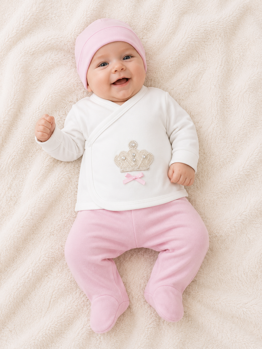 Baby Outfitset Krone Rosa