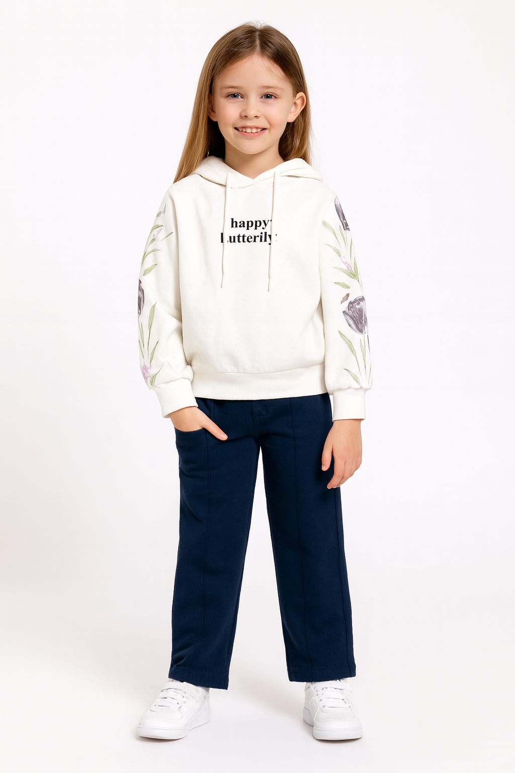 Mädchen Outfit 2-teilig – Hoodie „Happy Butterfly“ & Hose