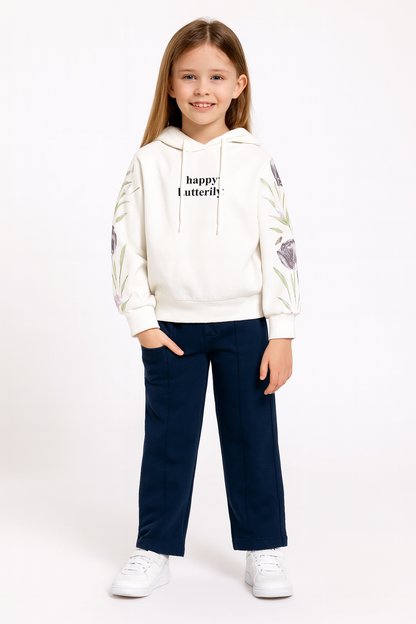 Mädchen Outfit 2-teilig – Hoodie „Happy Butterfly“ & Hose