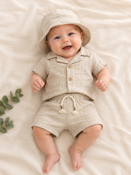 Babyset Baumwolle Beige