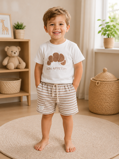 Outfit-Set Croissant Streifen