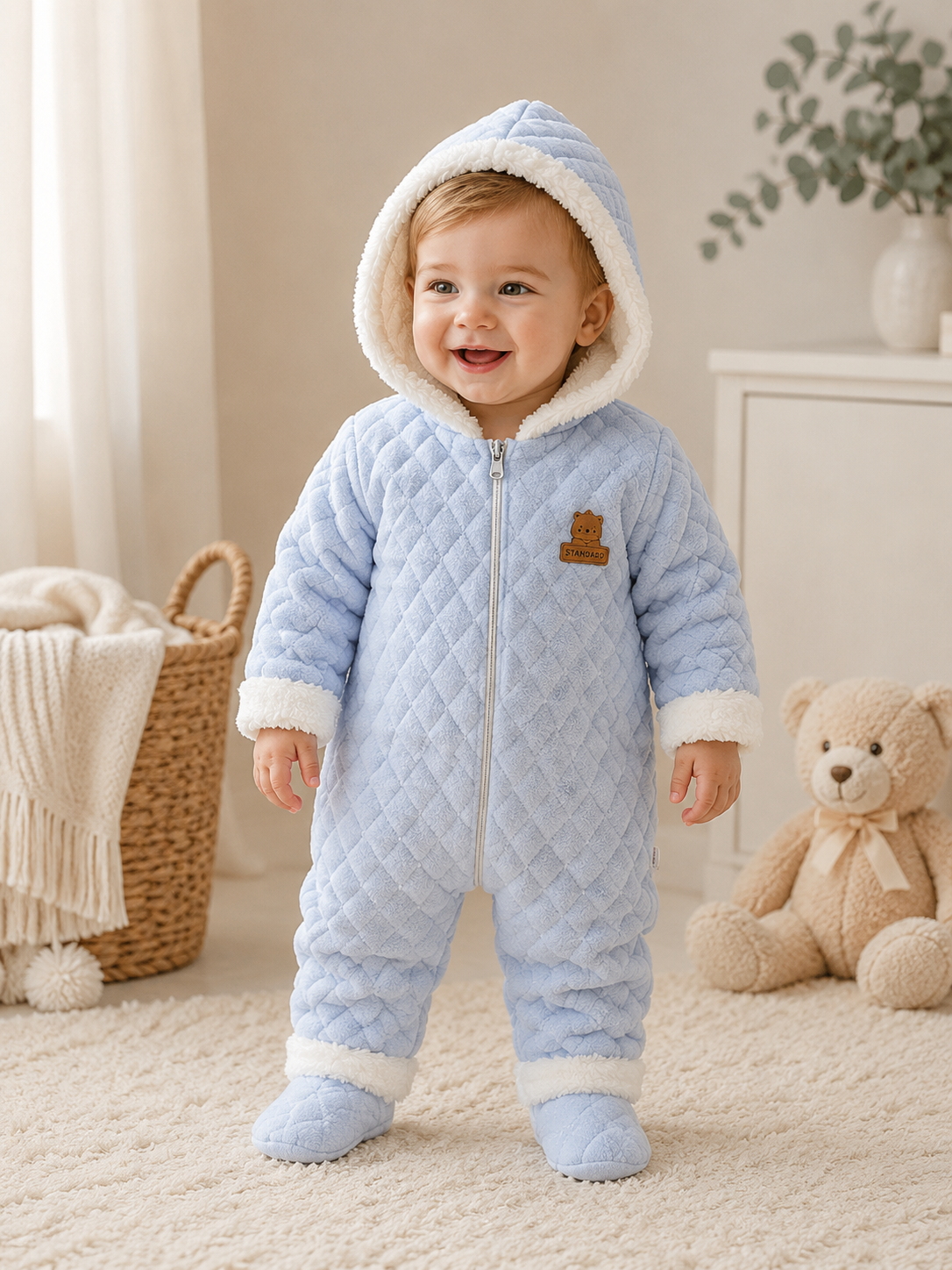Babyoverall Polyester Steppoptik