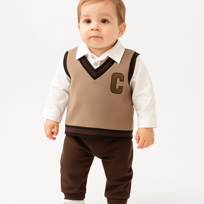 Baby 2-teiliges Set – Langarmshirt mit angenähtem Plunder & Hose