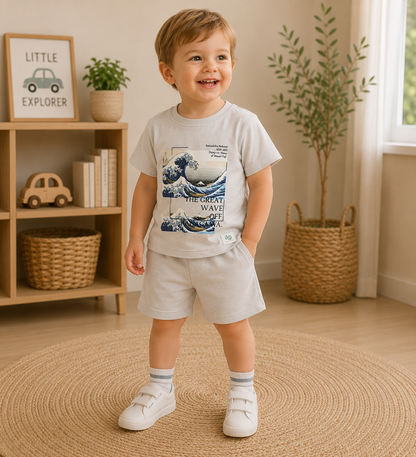 Jungen Set Wellenprint