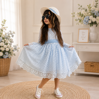 Mädchen Kleid Punkte
