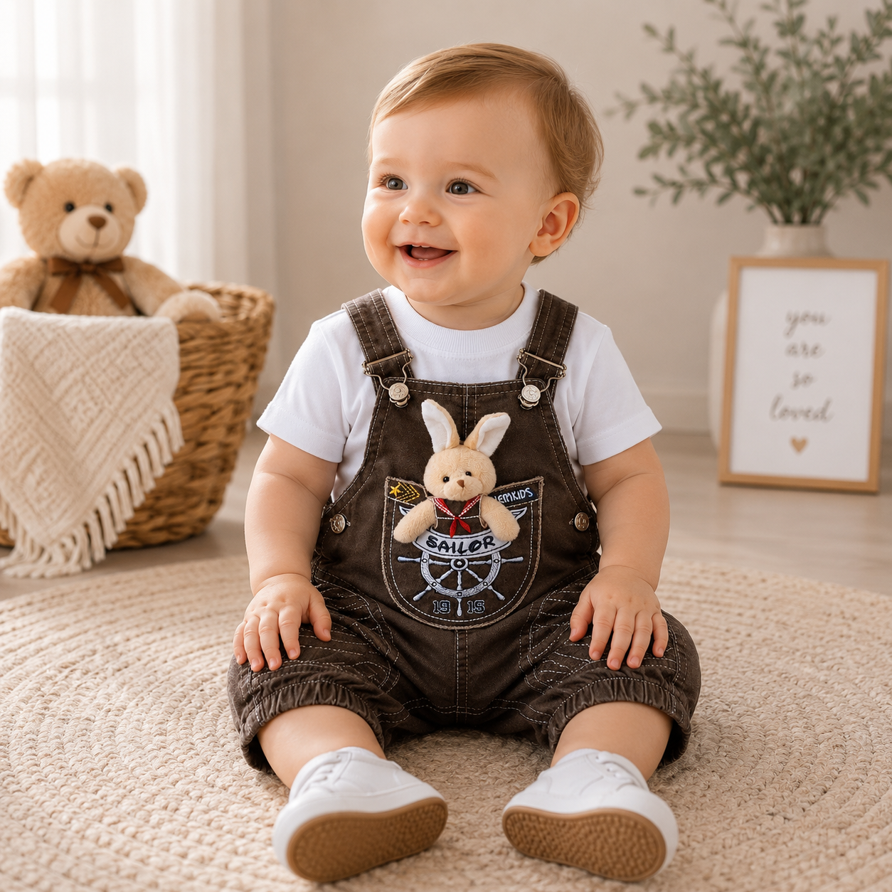 Baby Set Latzhose Hase