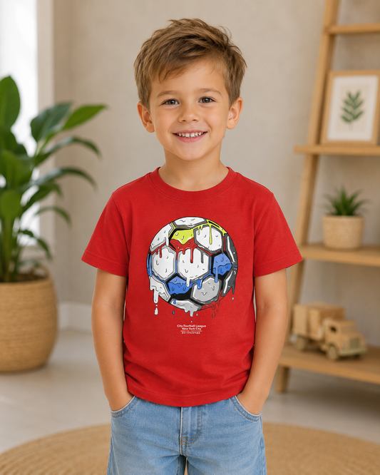 T-Shirt Jungen Fußballprint