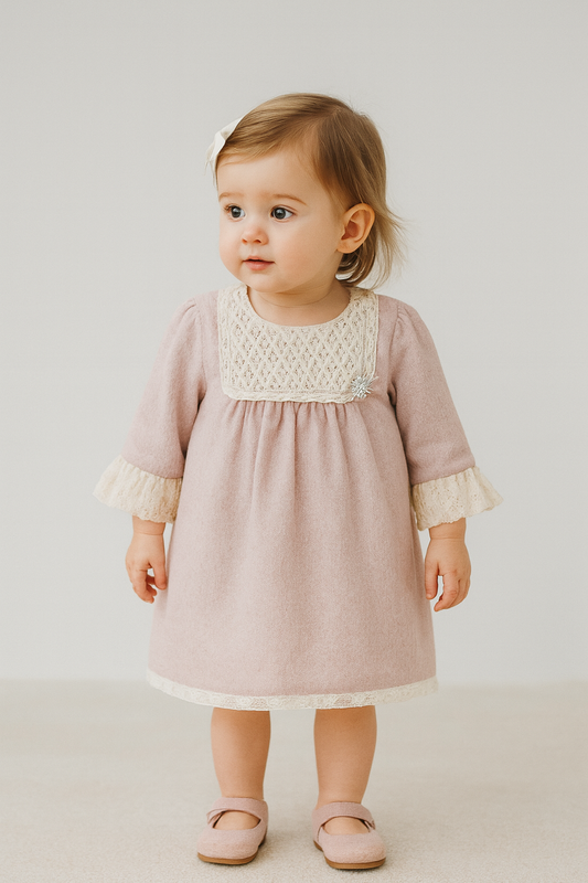 Festliches Kleid für Mädchen – Baby & Kleinkind, Rosa mit Spitze