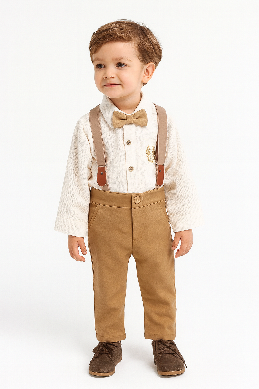 Jungen 4-teiliges Set – Hose, Hemd, Hosenträger & Fliege
