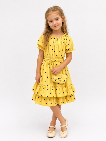Kleid Punkte Tasche