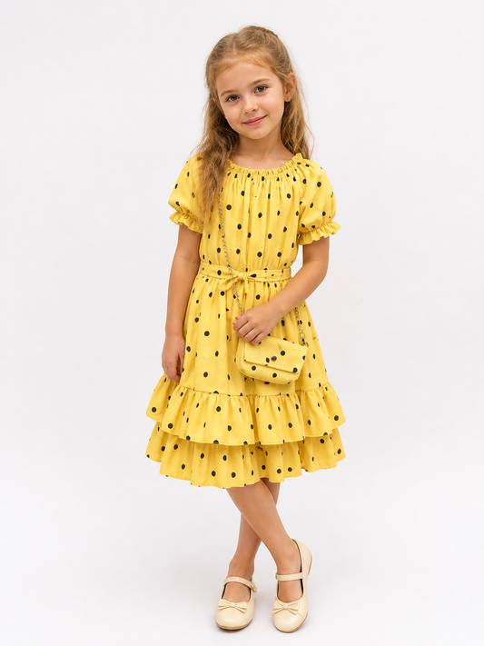 Kleid Punkte Tasche
