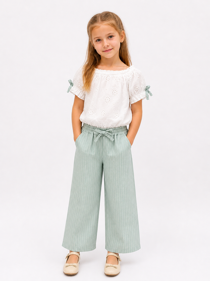 Set Bluse Hose Streifen
