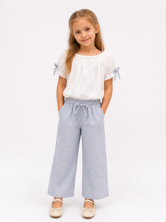Set Bluse Hose Streifen