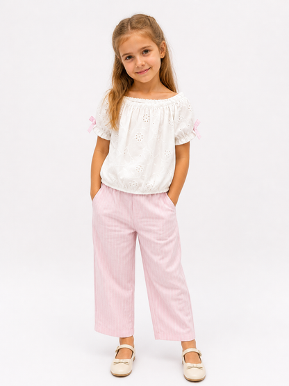 Set Bluse Hose Streifen