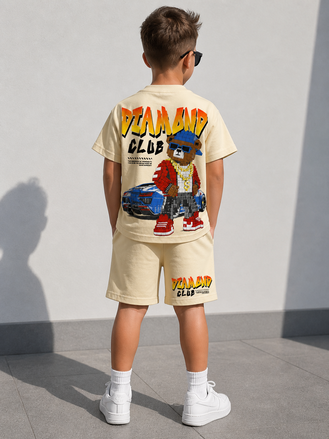 Set Shirt Shorts mit Bären Print