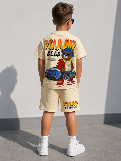 Set Shirt Shorts mit Bären Print