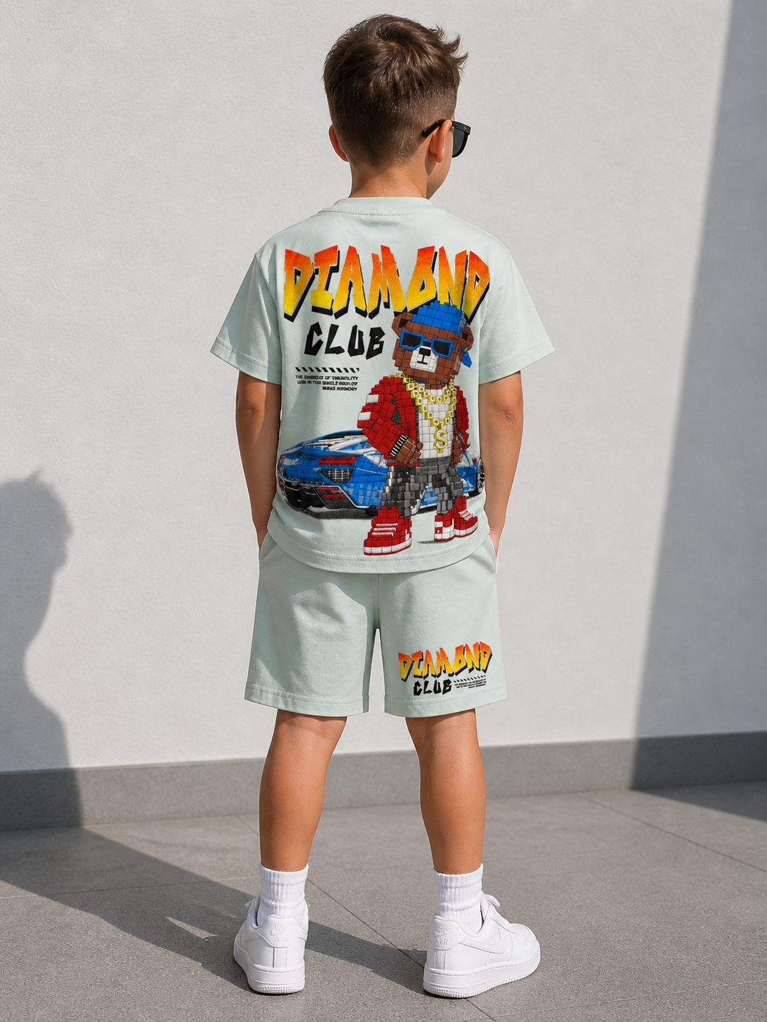 Set Shirt Shorts mit Bären Print