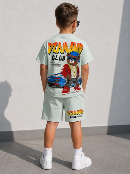 Set Shirt Shorts mit Bären Print