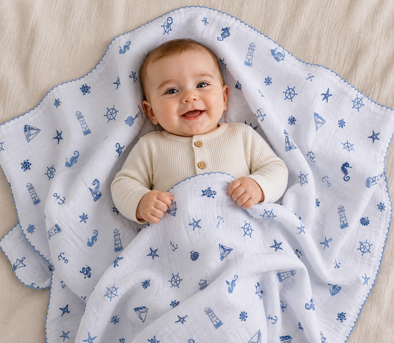Babydecke Baumwolle Maritime