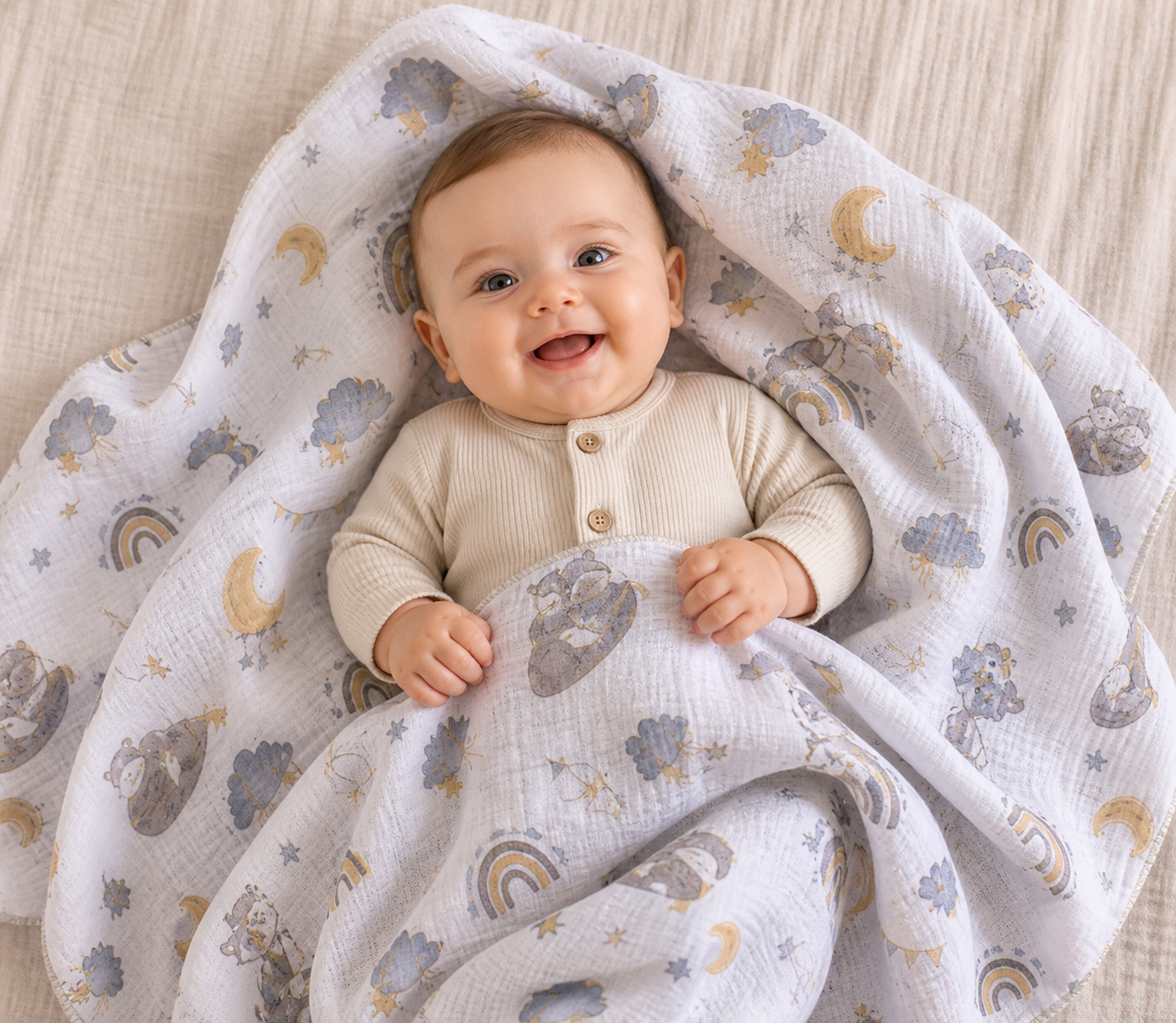 Babydecke Baumwolle Tiere
