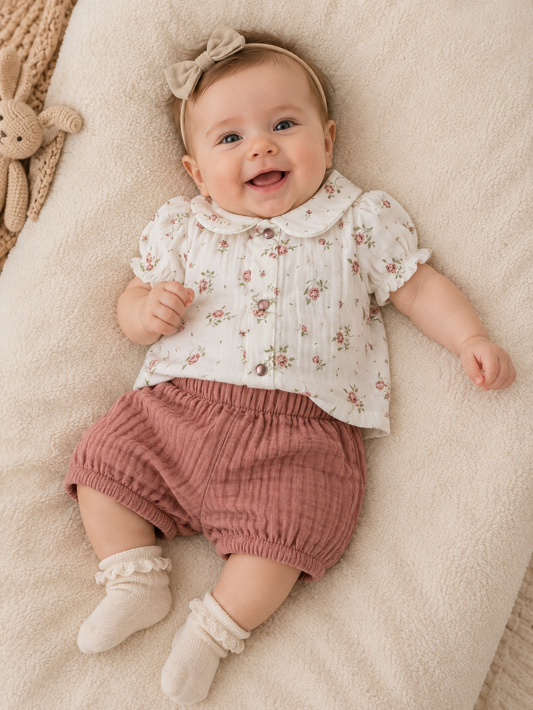 Musselin Set Blumen Shorts