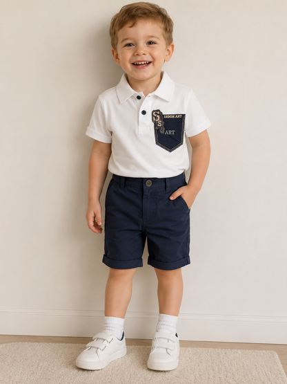 Set Poloshirt Tasche Shorts