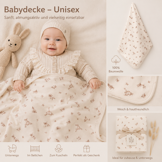 Babydecke Baumwolle Tiermuster