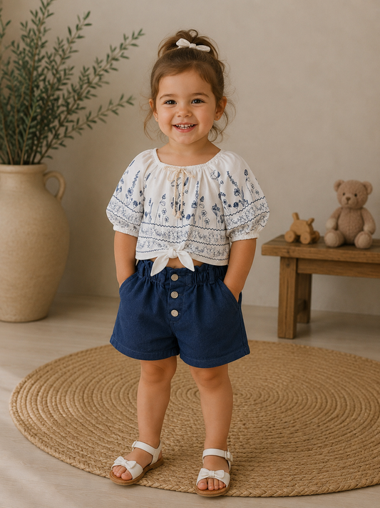 Outfit Set Blumen Schleife
