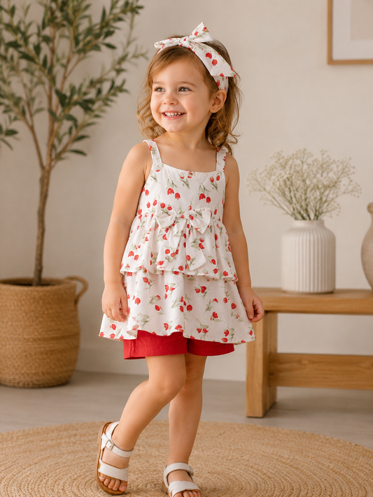 3er Set Top Shorts Stirnband