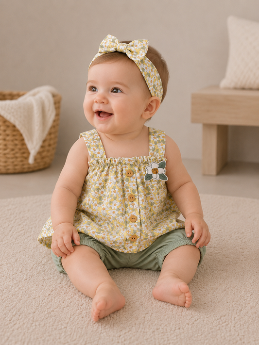 Baby Set Baumwolle Blumen