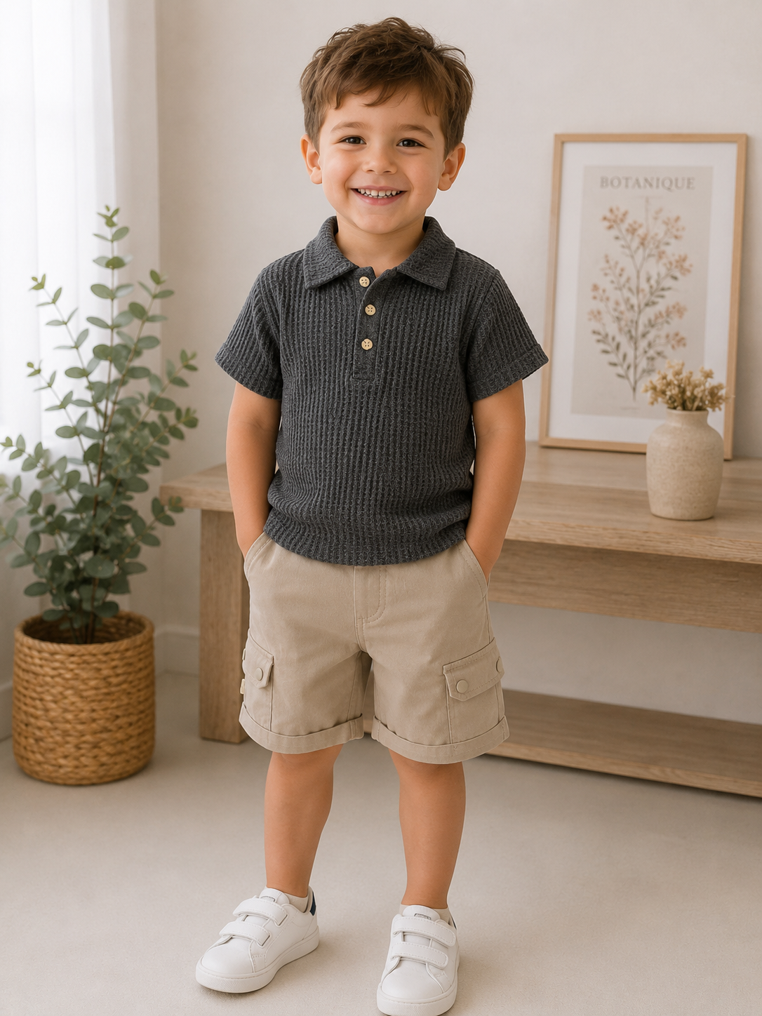 Set Polo Shorts Knöpfe