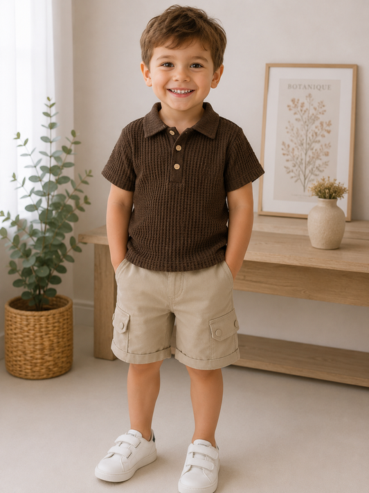 Set Polo Shorts Knöpfe