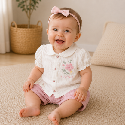 Set Musselin Bluse Shorts