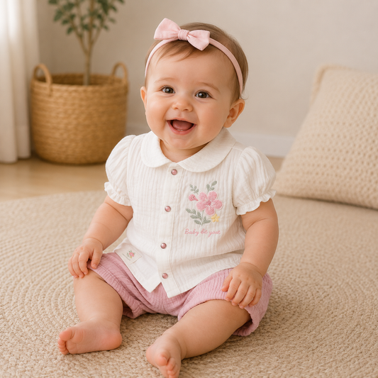 Set Musselin Bluse Shorts