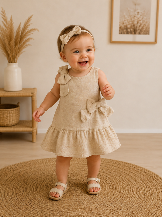 Kleid Schleife Rüschen