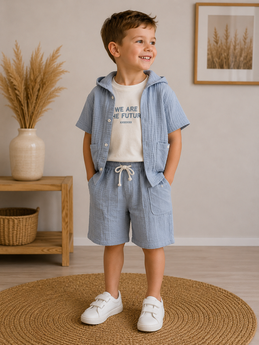 Set Musselin Kapuze Shorts