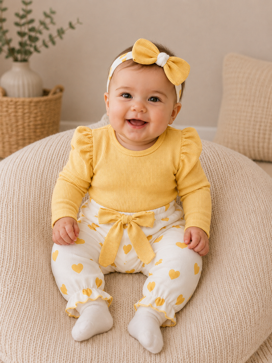 Babyset Herzen Waffeloptik