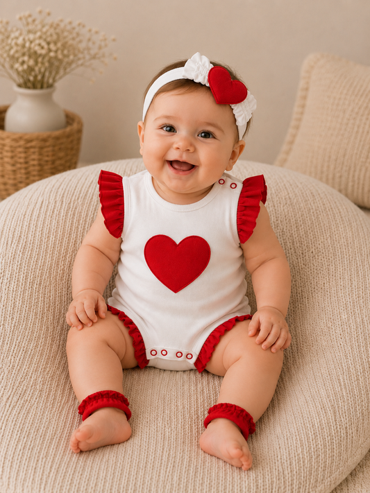 Babybody Herz Rüschen