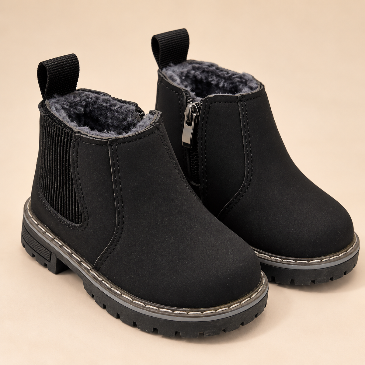Jungen Stiefel Gefüttert Reißverschluss