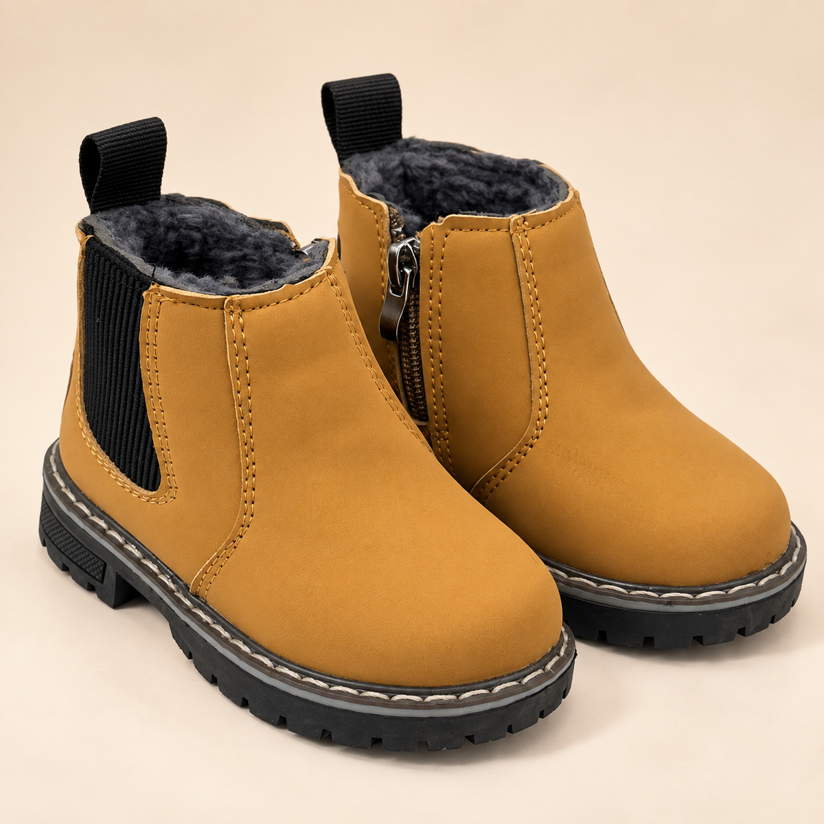 Jungen Stiefel Gefüttert Reißverschluss