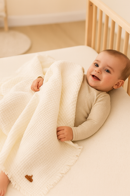 Musselin Babydecke 120x100 cm – 4-lagig aus 100% Baumwolle